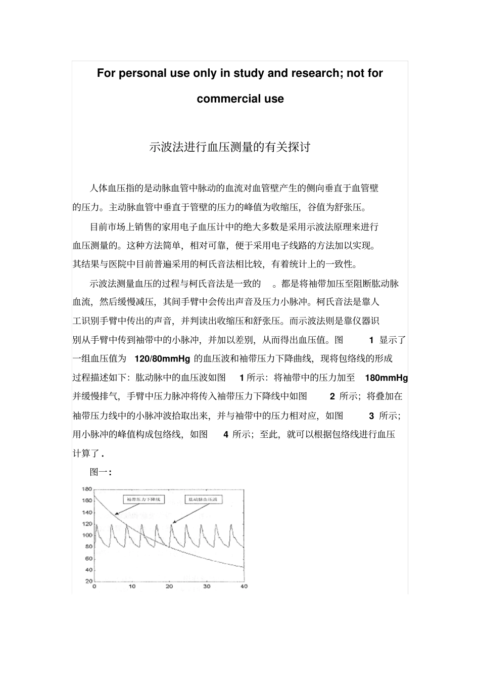 示波法进行血压测量的有关探讨_第1页