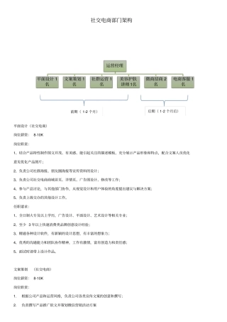 社交电商部门架构