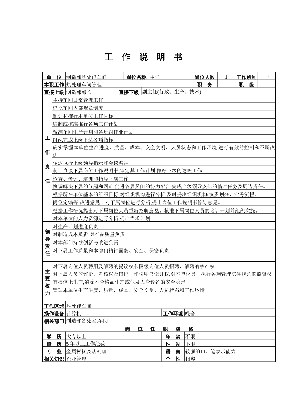 热处理车间工作说明书_第2页
