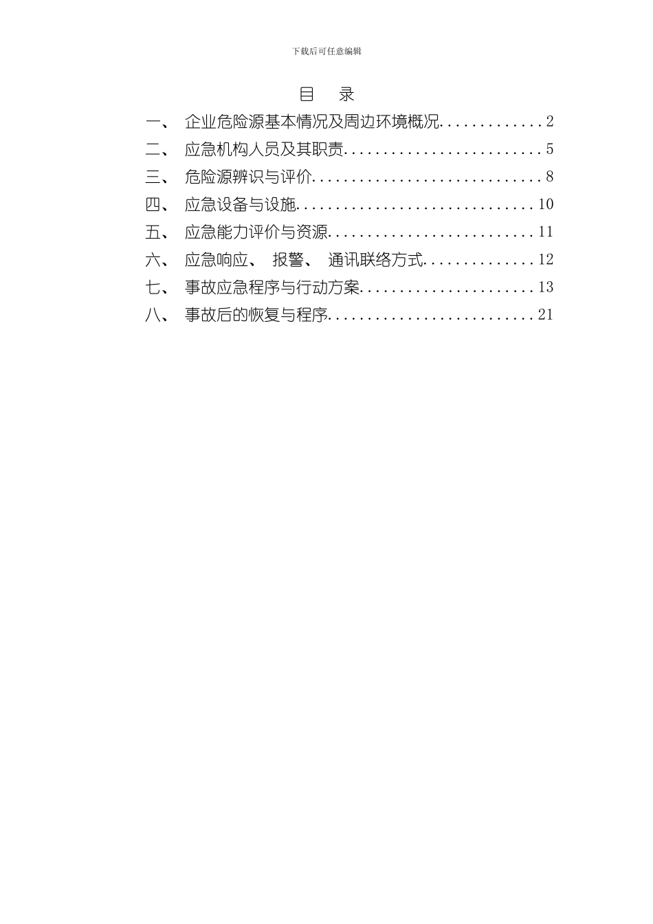 焦化厂重大重大危险源应急预案样本_第2页