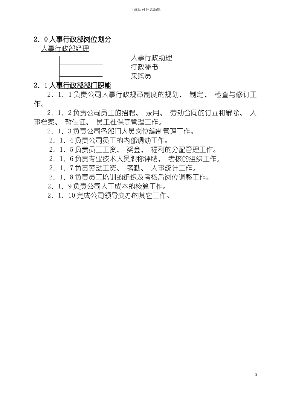 物业管理公司岗位职责最新汇编模板_第3页