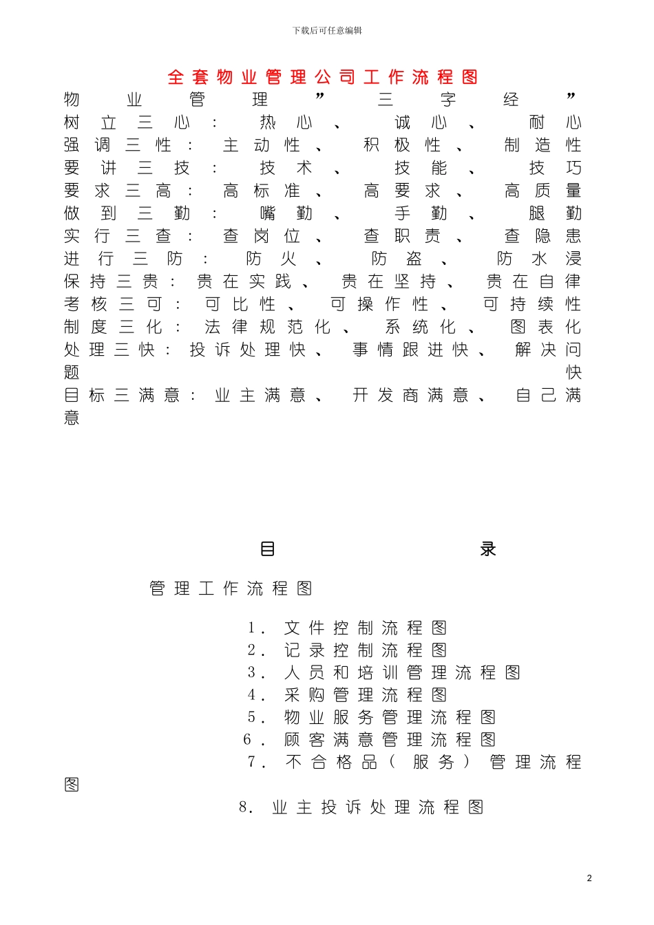 物业管理公司工作流程图模板_第2页