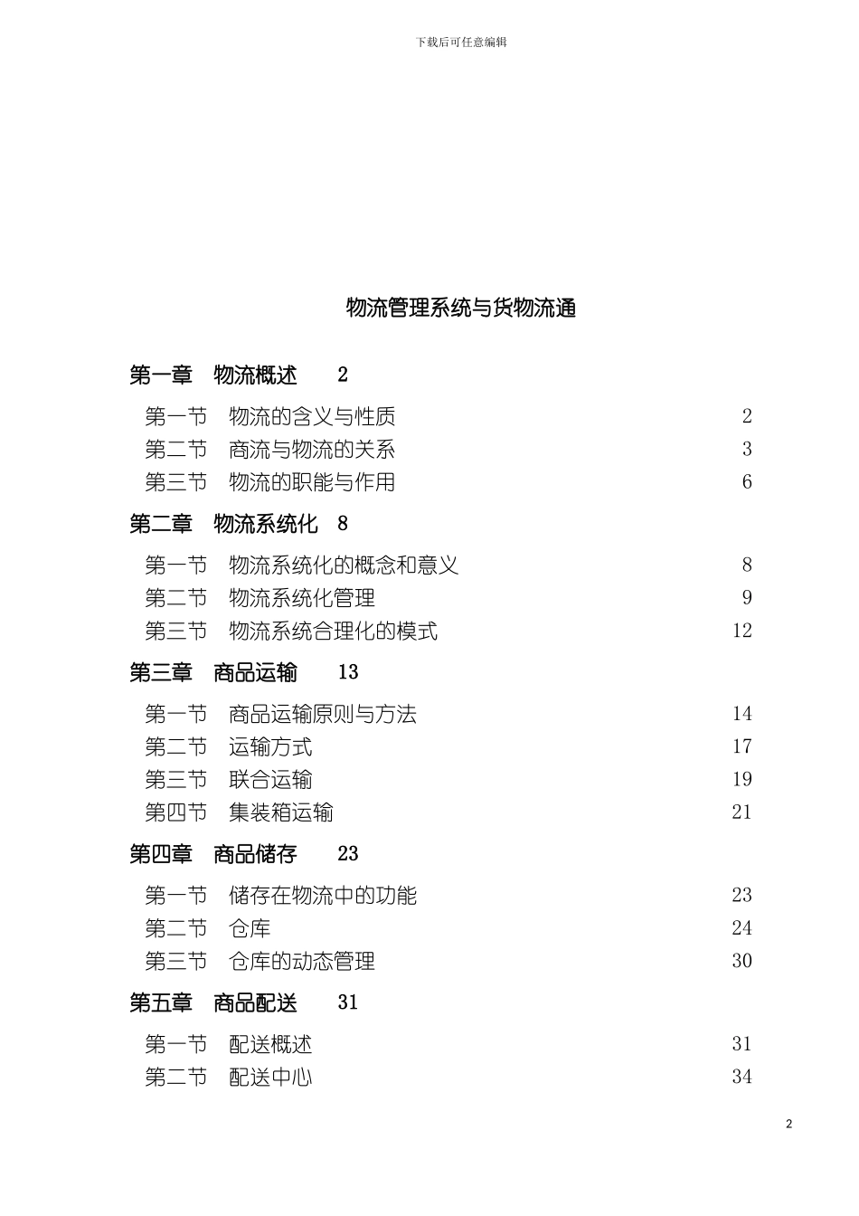 物流管理系统与货物流通模板_第2页