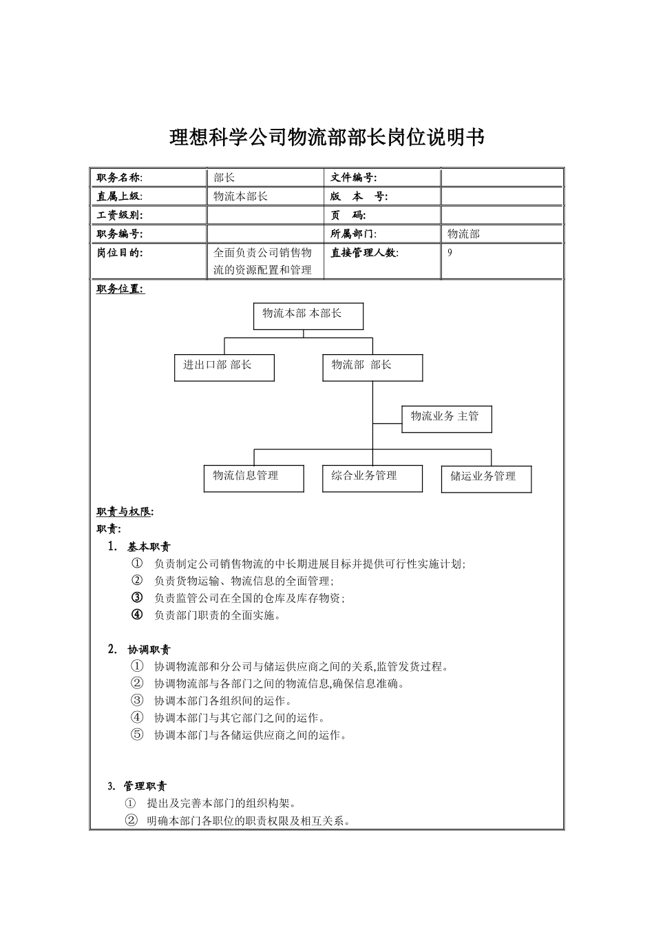 物流部部长岗位职责_第2页