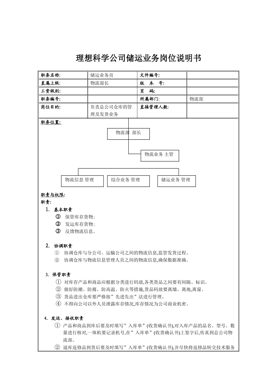 物流部储运业务员岗位职责_第2页