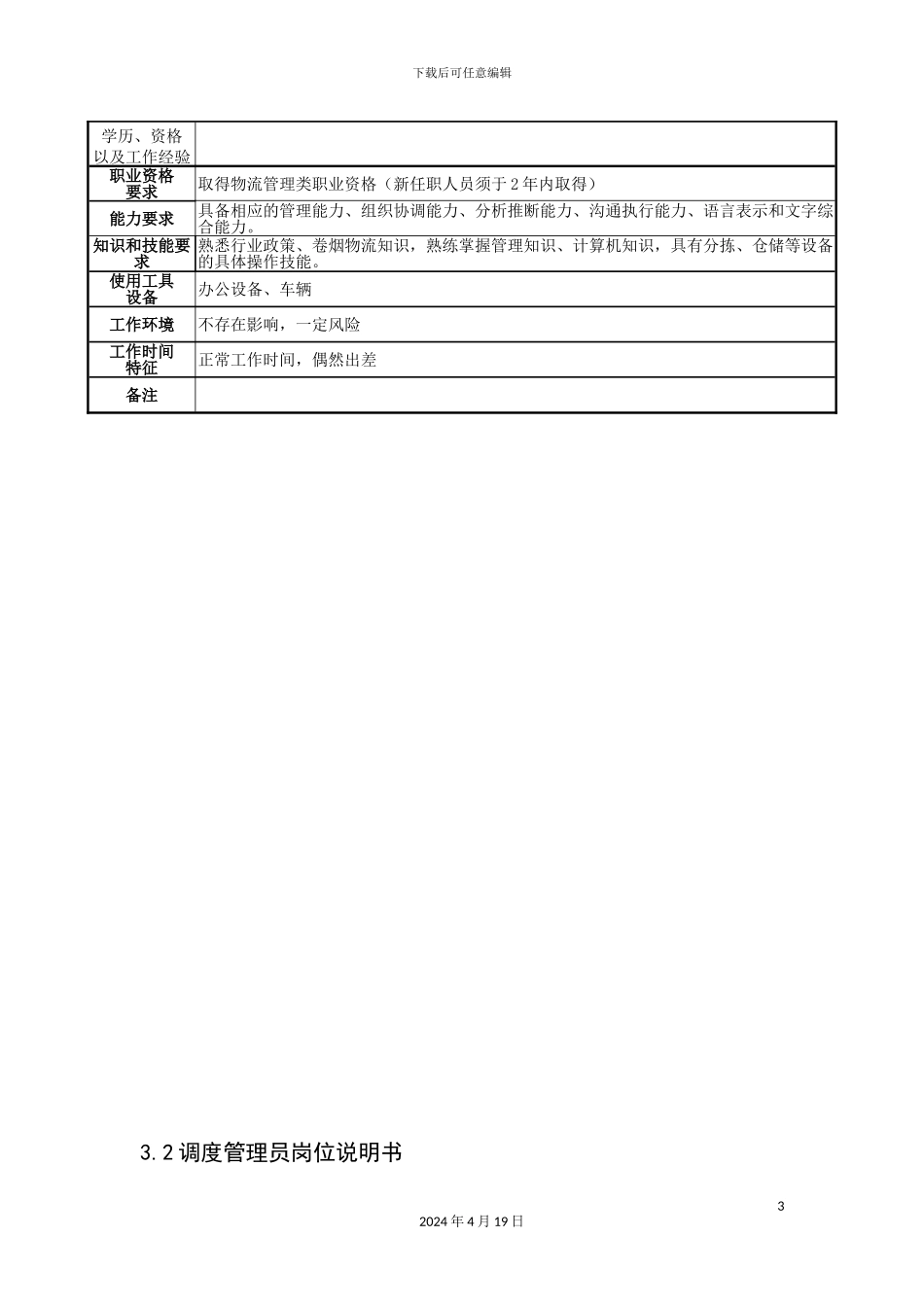 物流配送部岗位职责样本_第3页
