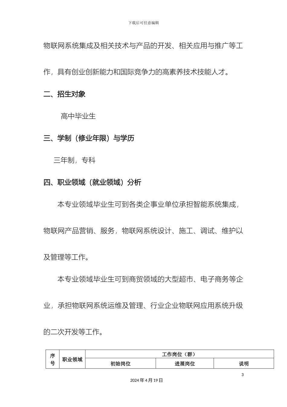 物联网应用技术专业人才培养方案范文_第3页