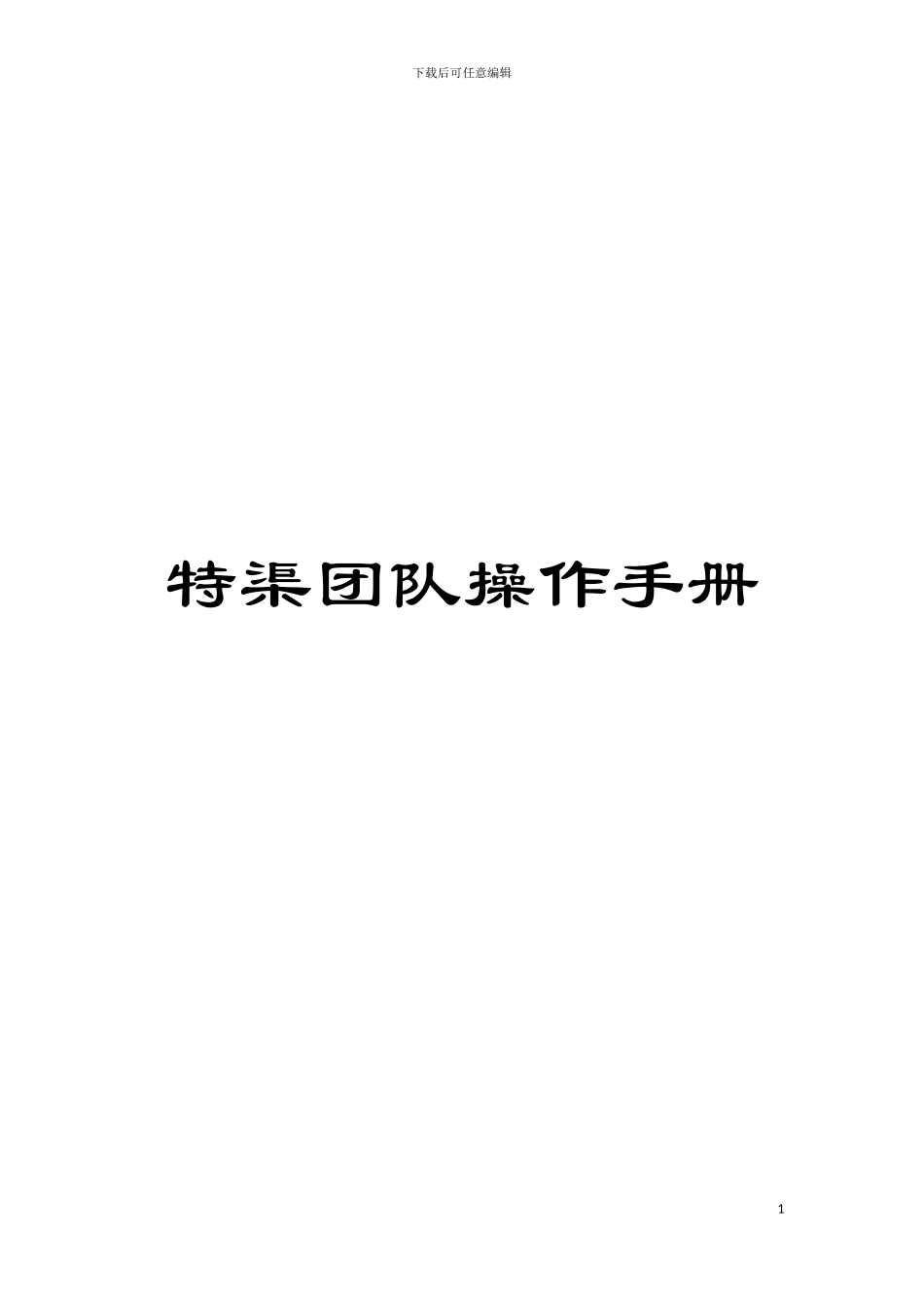 特渠团队操作手册模板_第1页