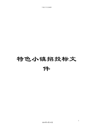 特色小镇招投标文件范文