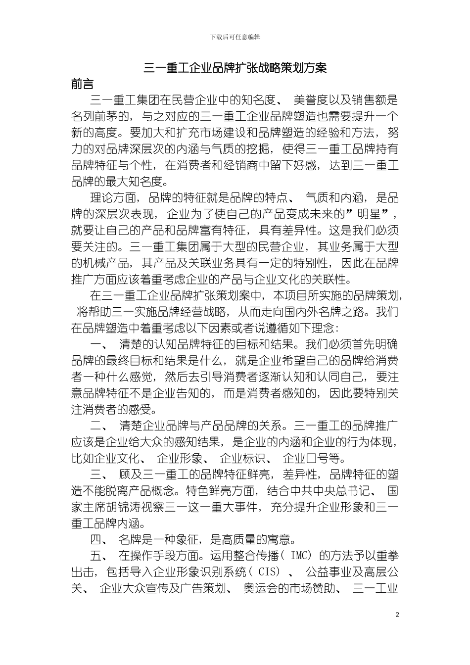 王家荣企业品牌扩张战略策划方案模板_第2页