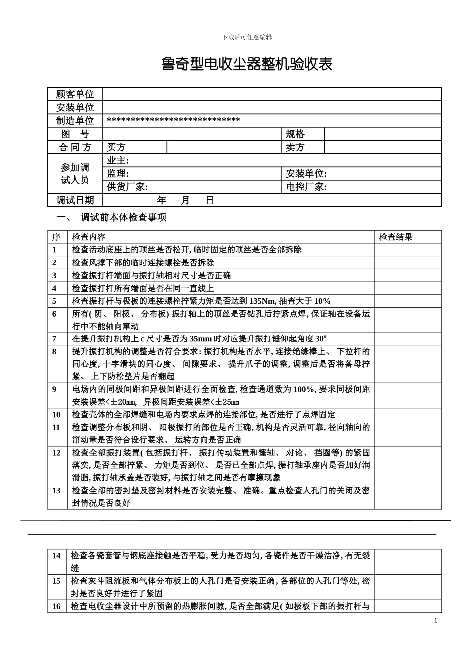 环保除尘行业组合验收报告模板_第2页