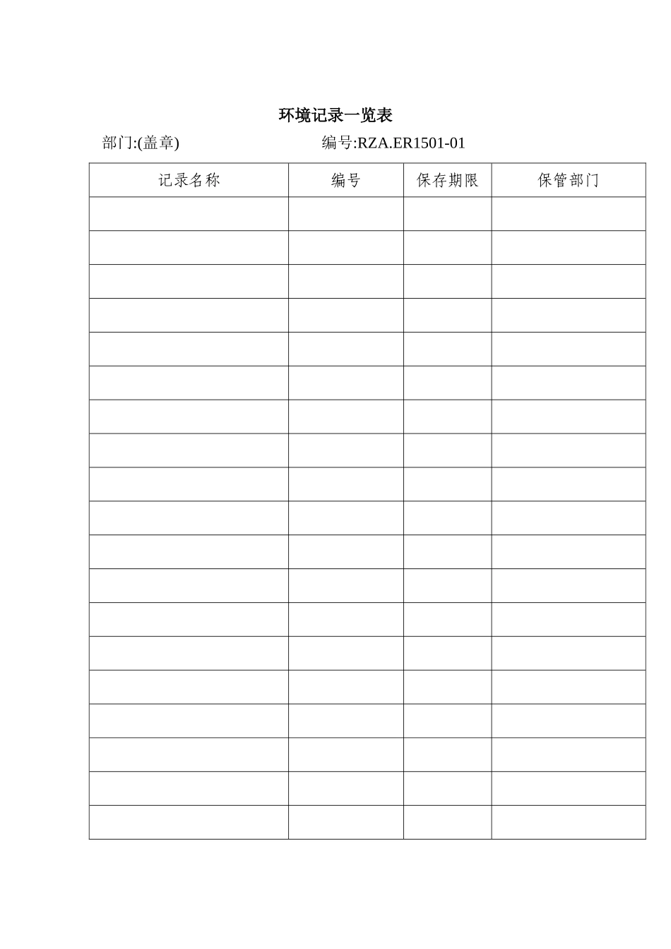 环境管理体系之环境记录一览表_第2页