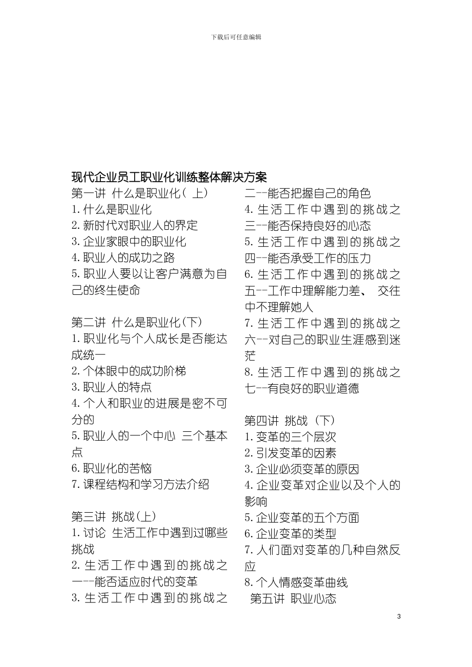 现代企业员工职业化训练整体解决方案模板_第3页