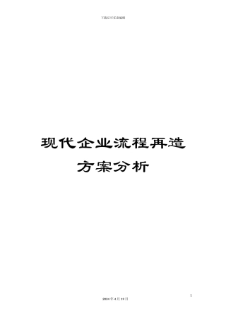 现代企业流程再造方案分析
