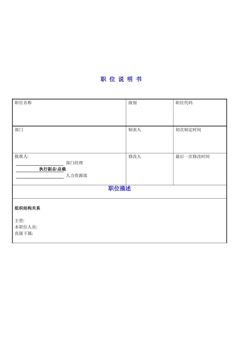 现代企业职位说明书_第2页