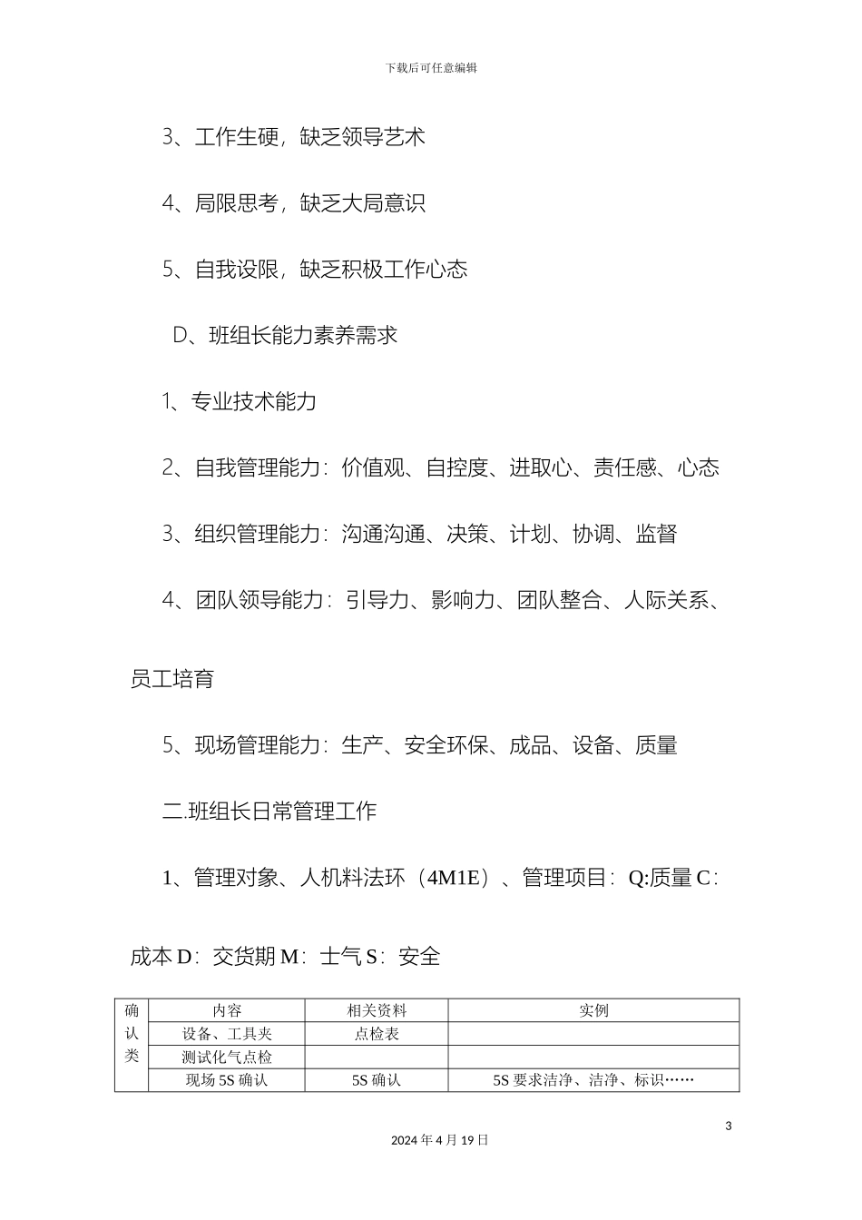 班组长岗位职责工作内容_第3页