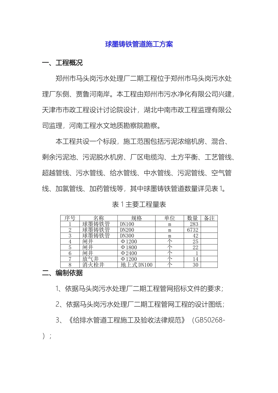 球墨铸铁管道施工方案_第2页
