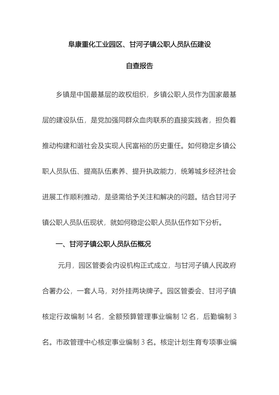 甘河子镇公职人员队伍建设自查报告_第2页