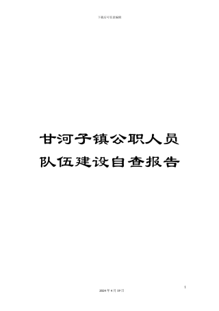 甘河子镇公职人员队伍建设自查报告