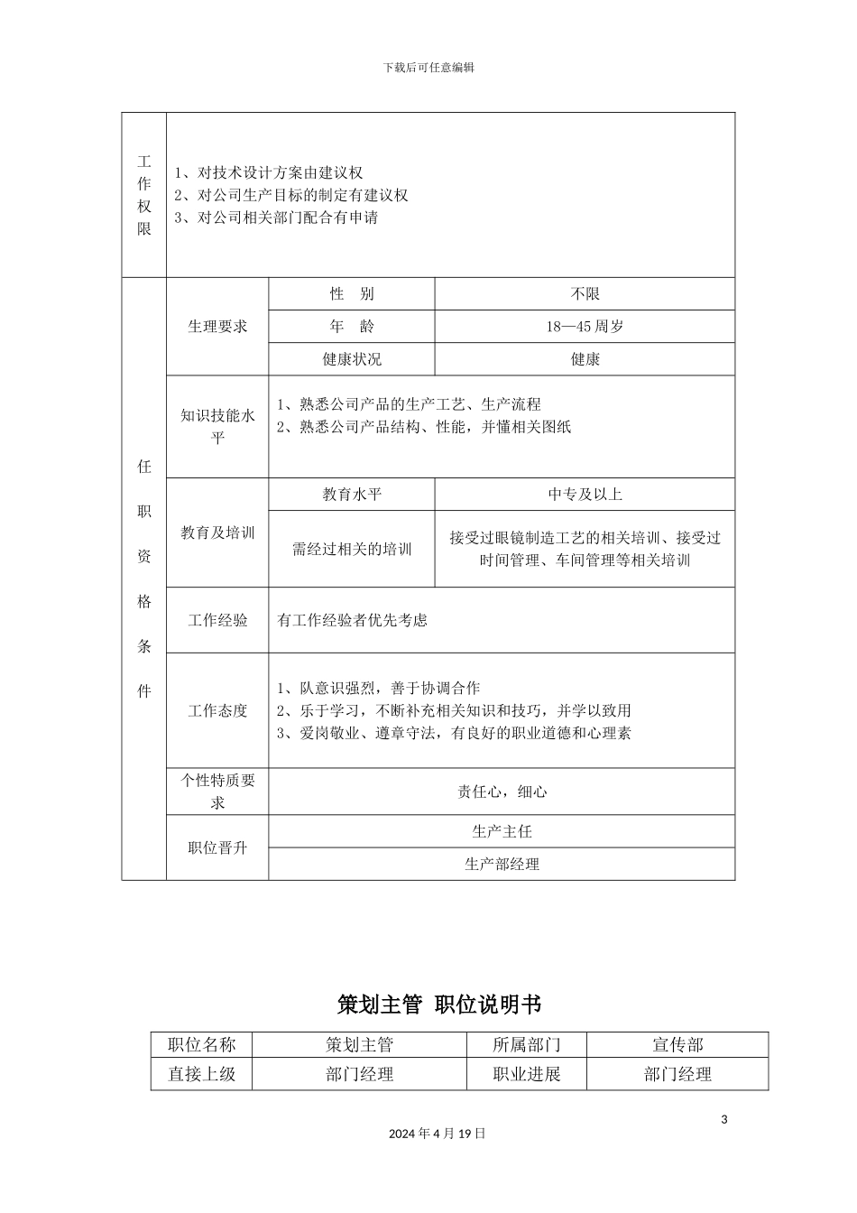 生产工人岗位说明书_第3页