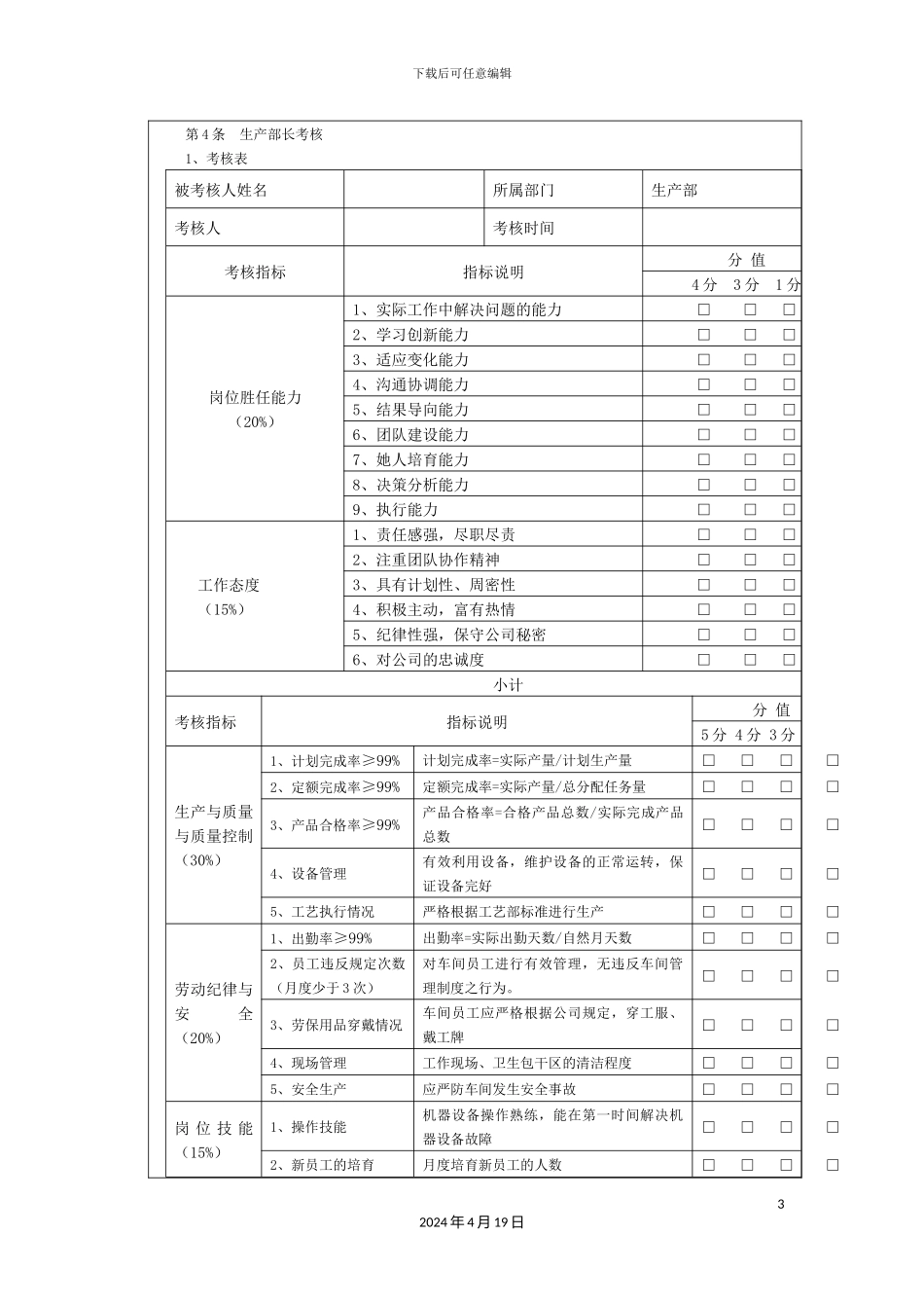 生产部工资管理办法细致_第3页