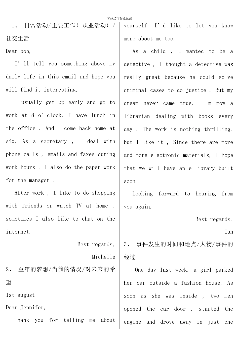 电大英语Ⅱ考试作文汇总考点版_第1页