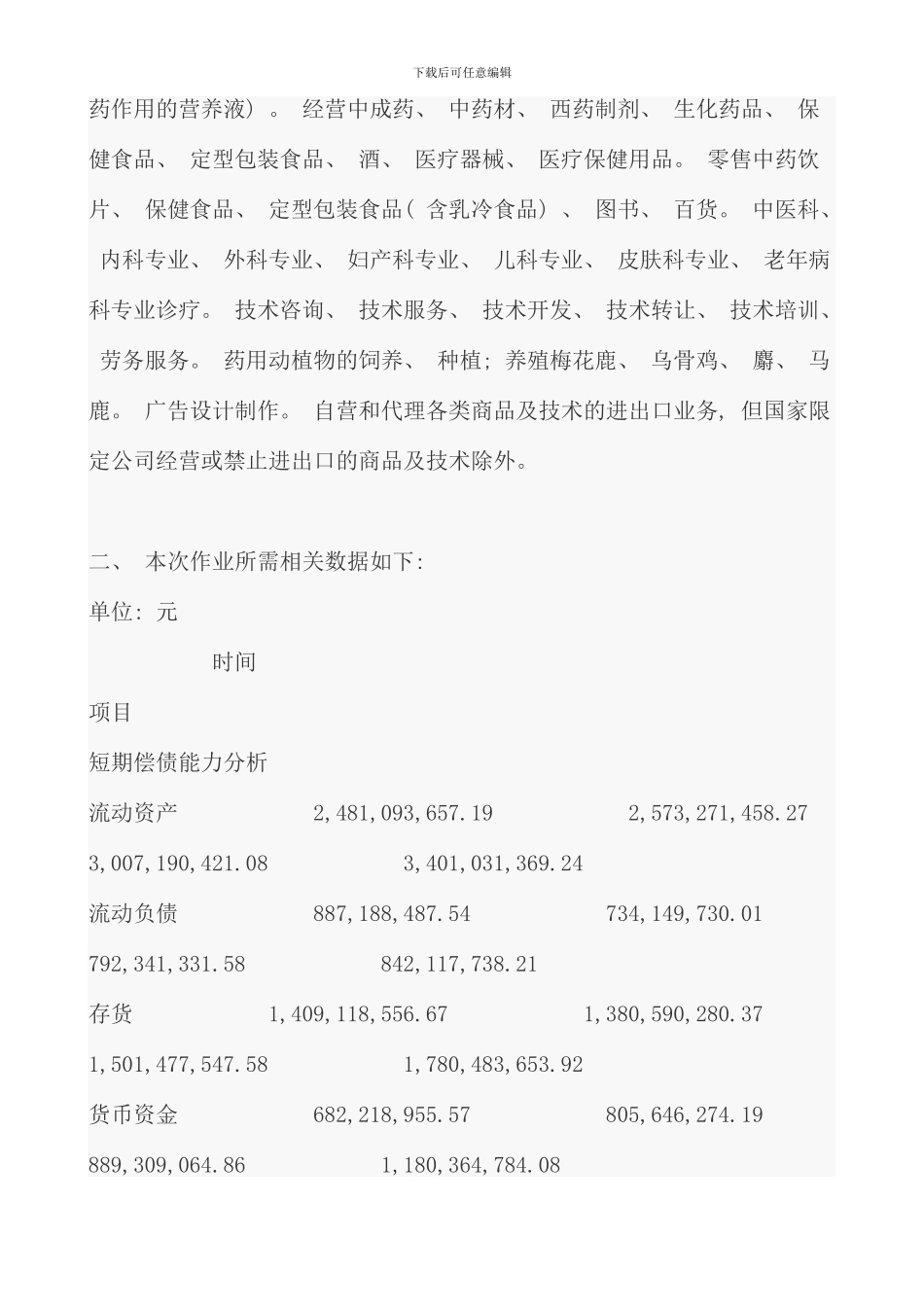 电大财务报表分析第一次作业答案资料_第3页