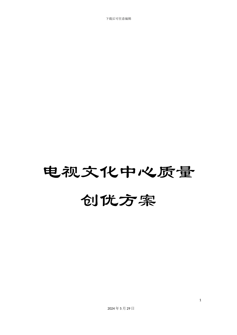 电视文化中心质量创优方案_第1页