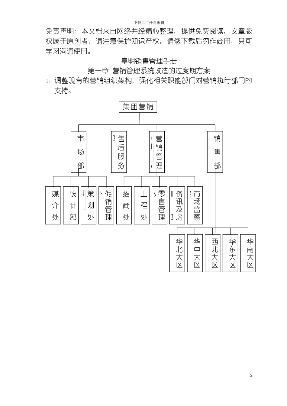 皇明销售管理手册模板_第2页