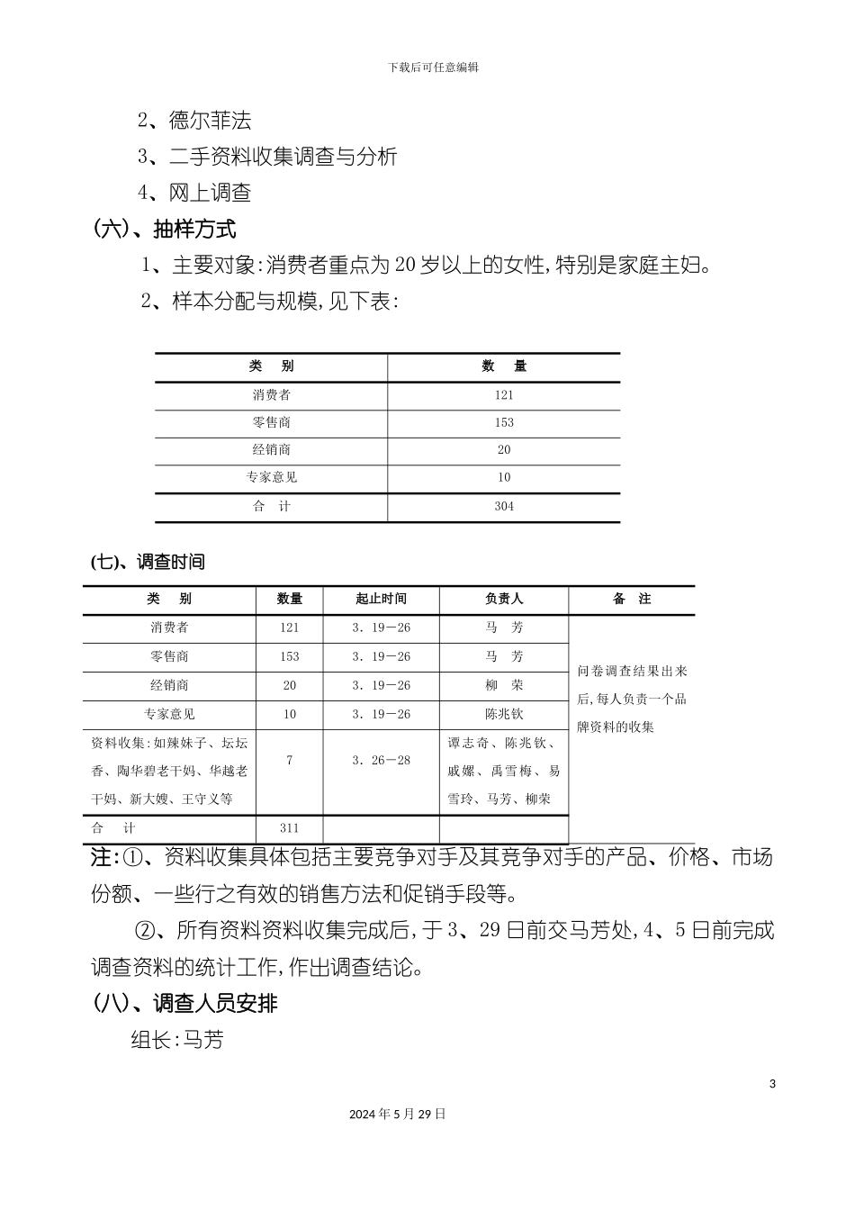 百雄堂调味品市场调查方案_第3页