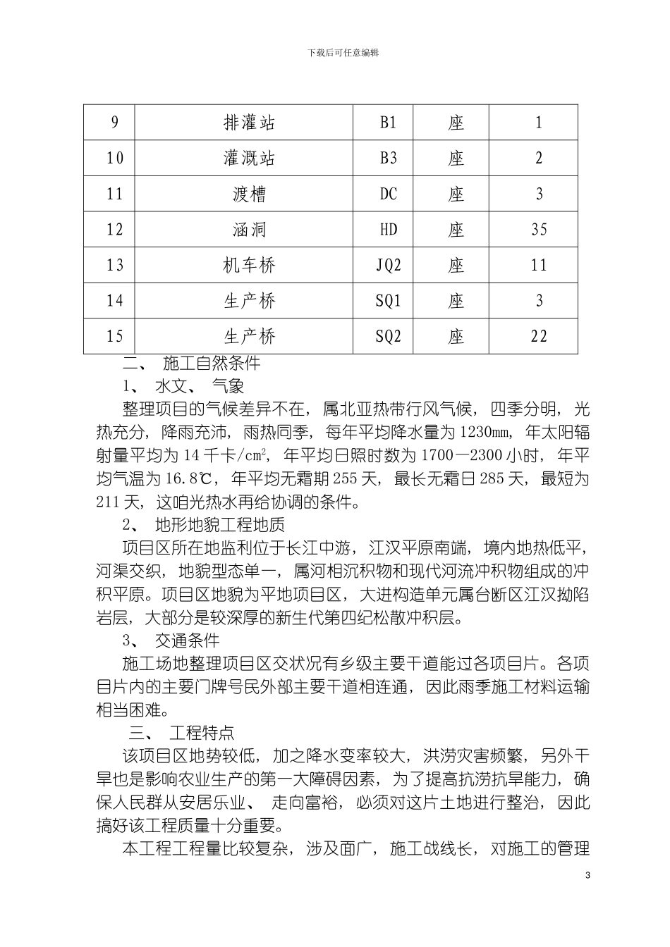 监利县土地整理项目施工组织设计模板_第3页