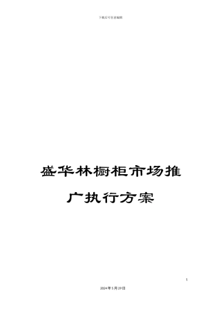 盛华林橱柜市场推广执行方案