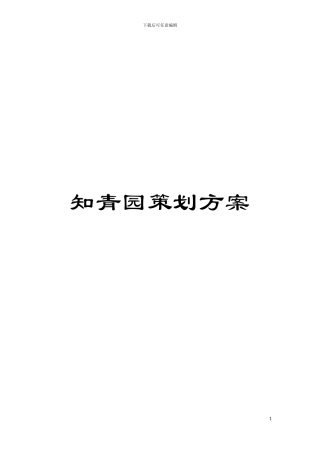 知青园策划方案模板