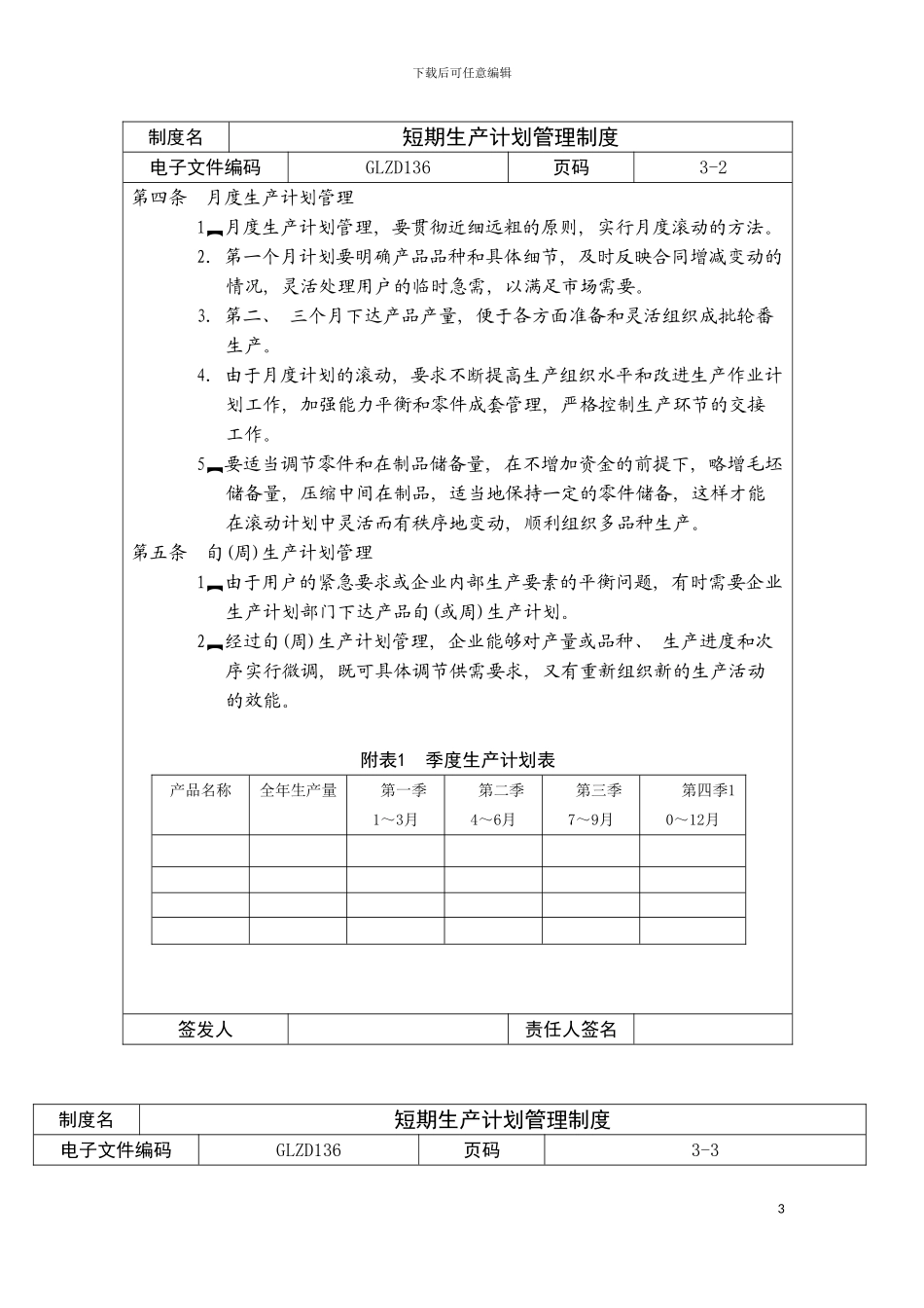 短期生产计划管理制度模板_第3页