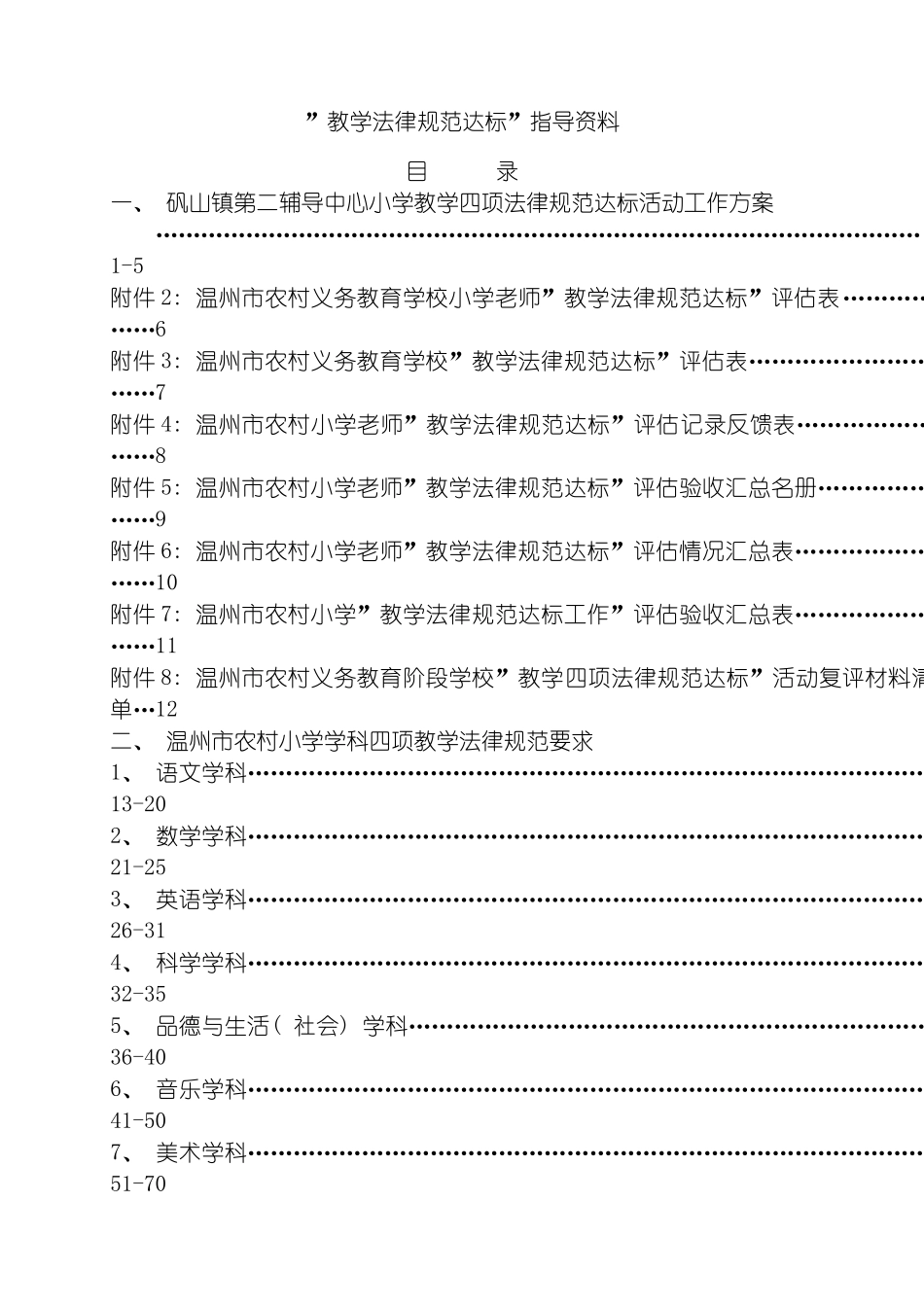 矾山镇第二辅导中心小学教学四项规范达标活动工作方案模板_第2页