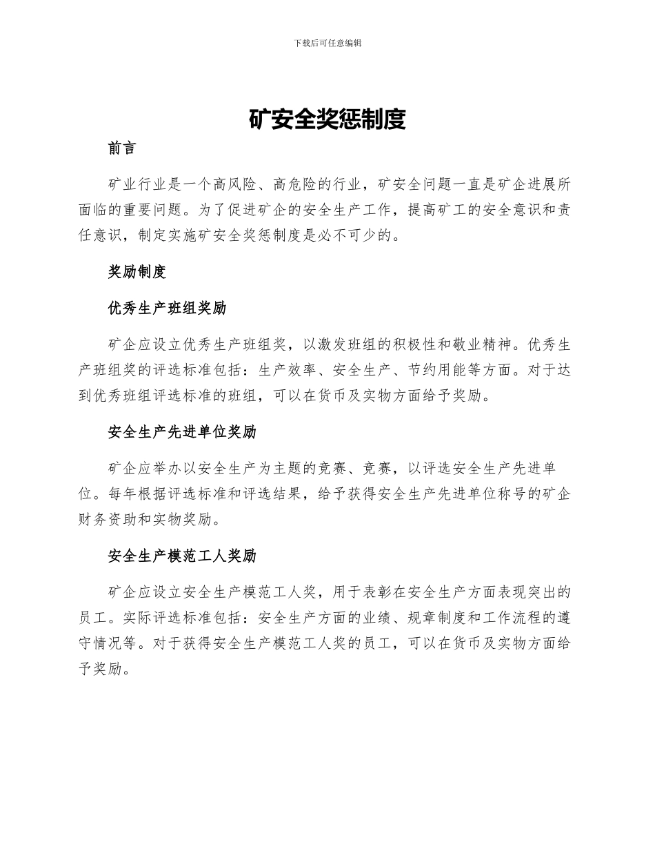 矿安全奖惩制度_第1页