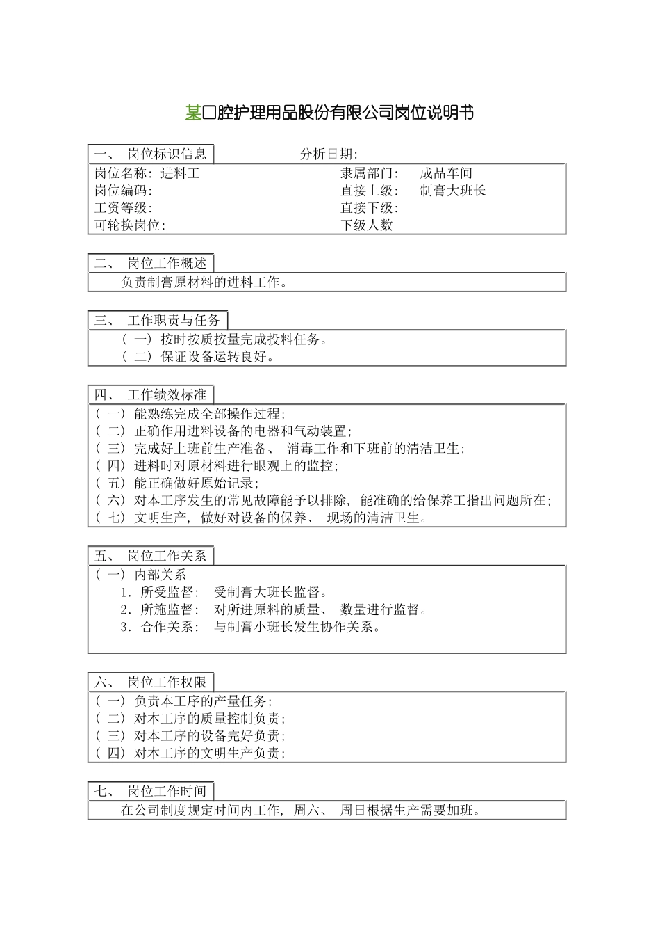 进料工岗位说明书模板_第2页