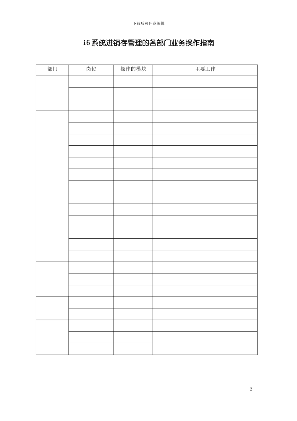 进销存管理岗位操作手册模板_第2页