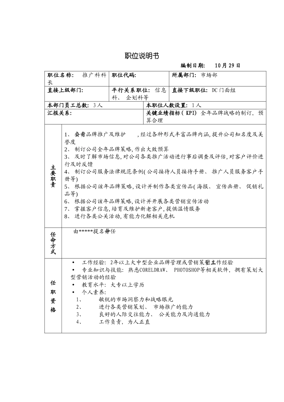 远卓推广课职位说明书模板_第2页