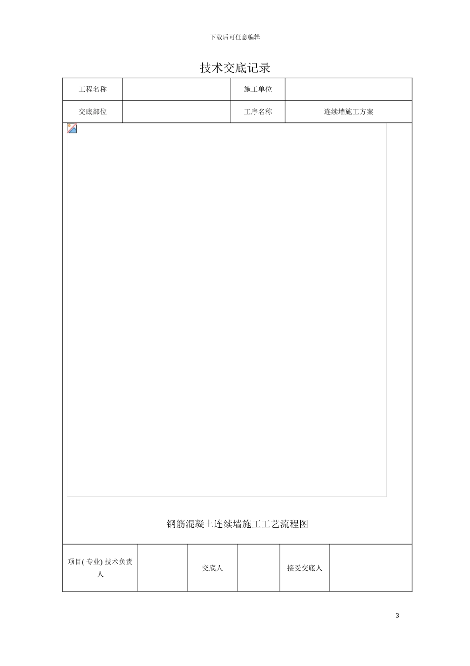 连续墙的施工方案模板_第3页