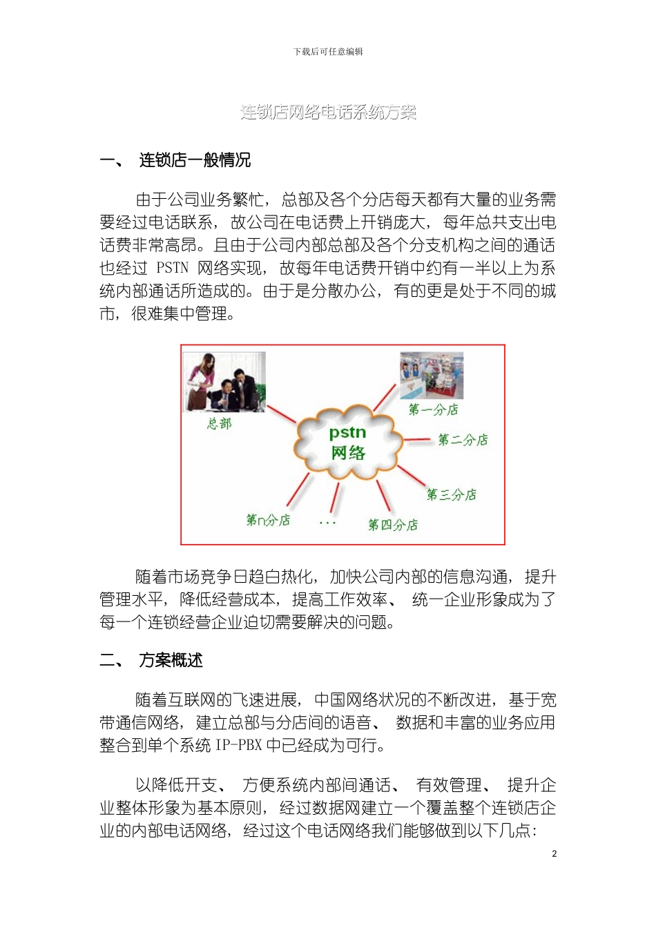 连锁店网络电话系统方案模板_第2页