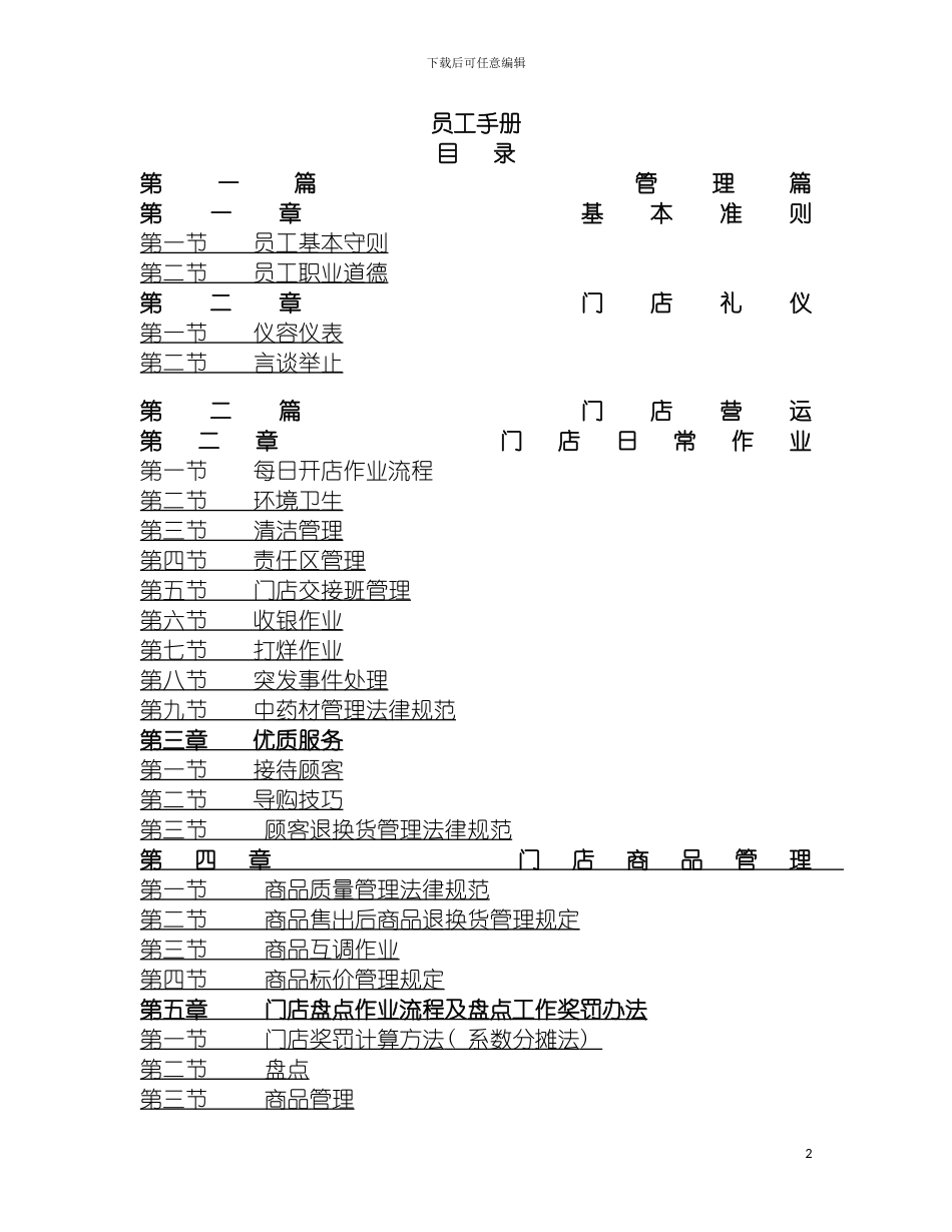 连锁药房门店管理手册模板_第2页