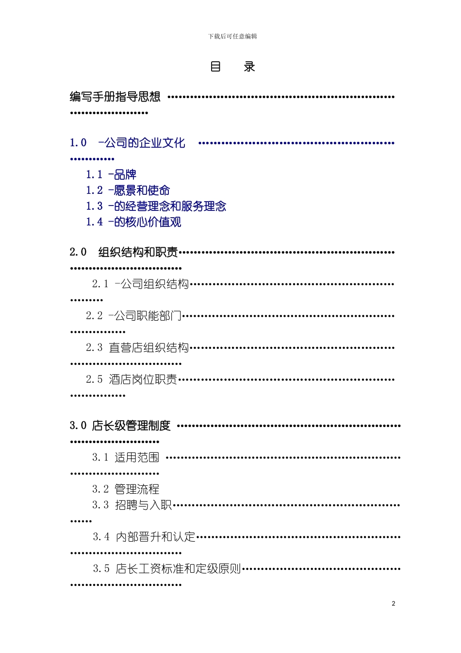 连锁酒店分店管理手册模板_第2页