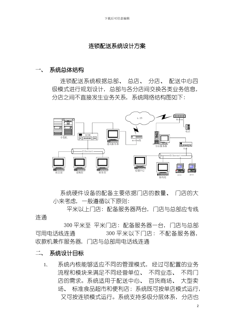 连锁配送信息系统设计方案模板_第2页