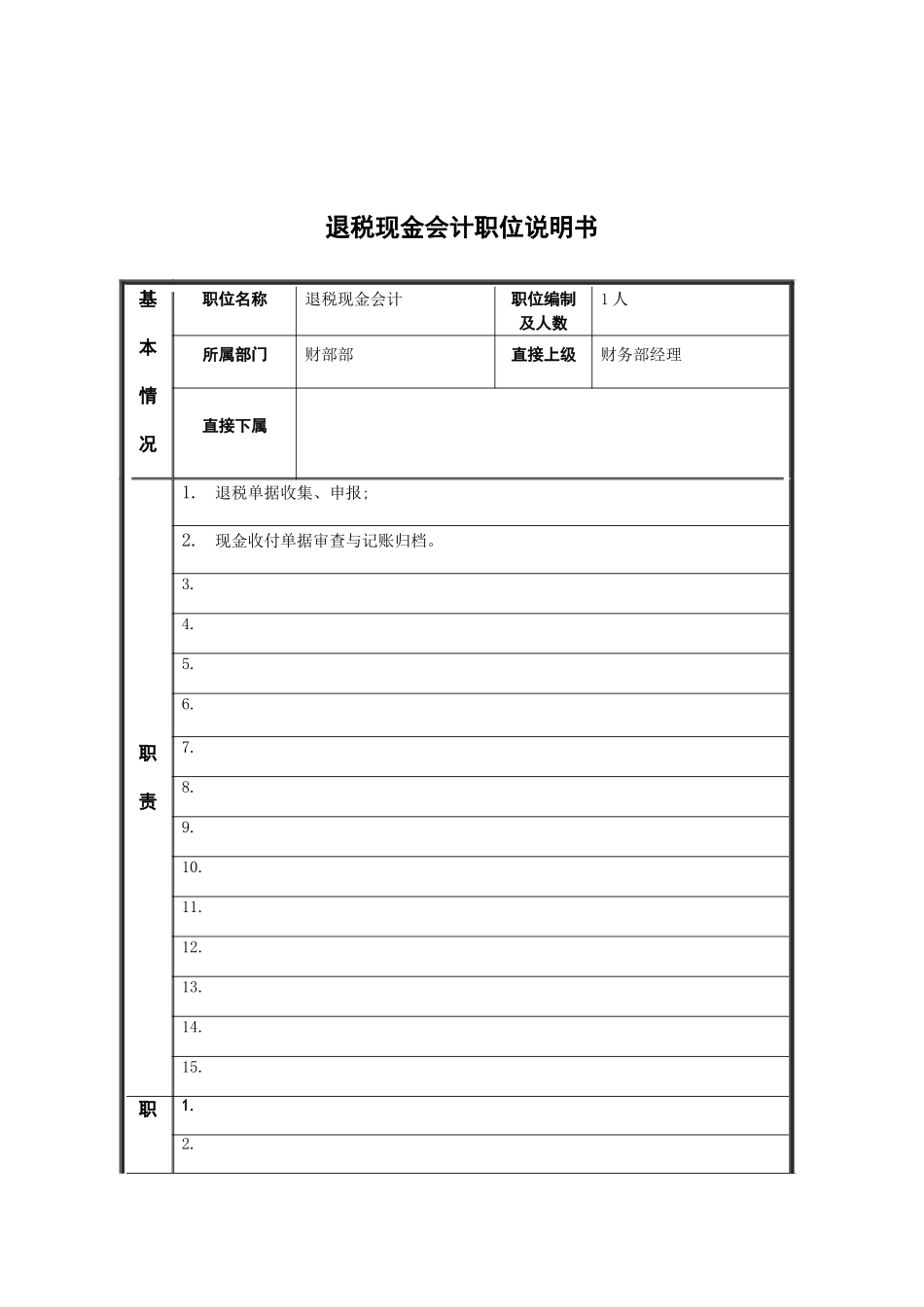 退税现金会计岗位说明书_第2页
