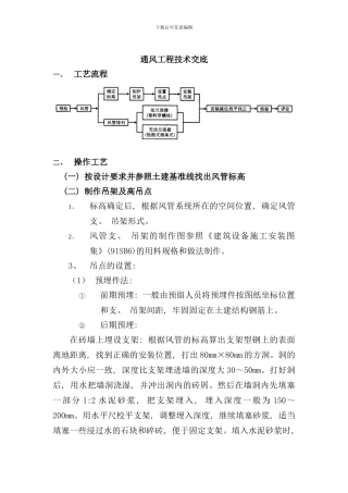 通风工程技术交底样本