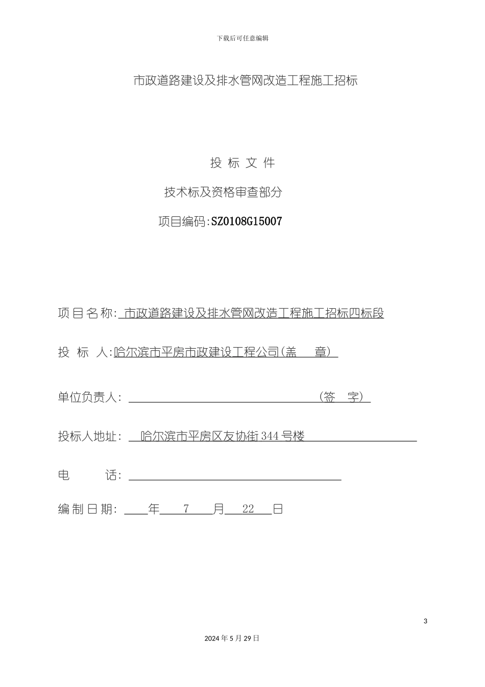 道路建设及排水管网改造工程施工招标文件_第3页