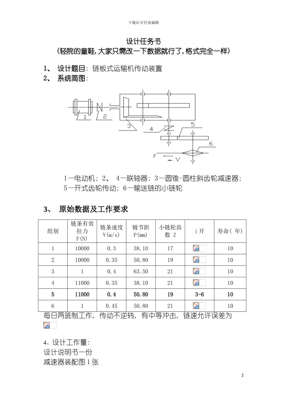 郑州轻工业学院机械课程设计链板式运输机传动装置设计模板_第2页