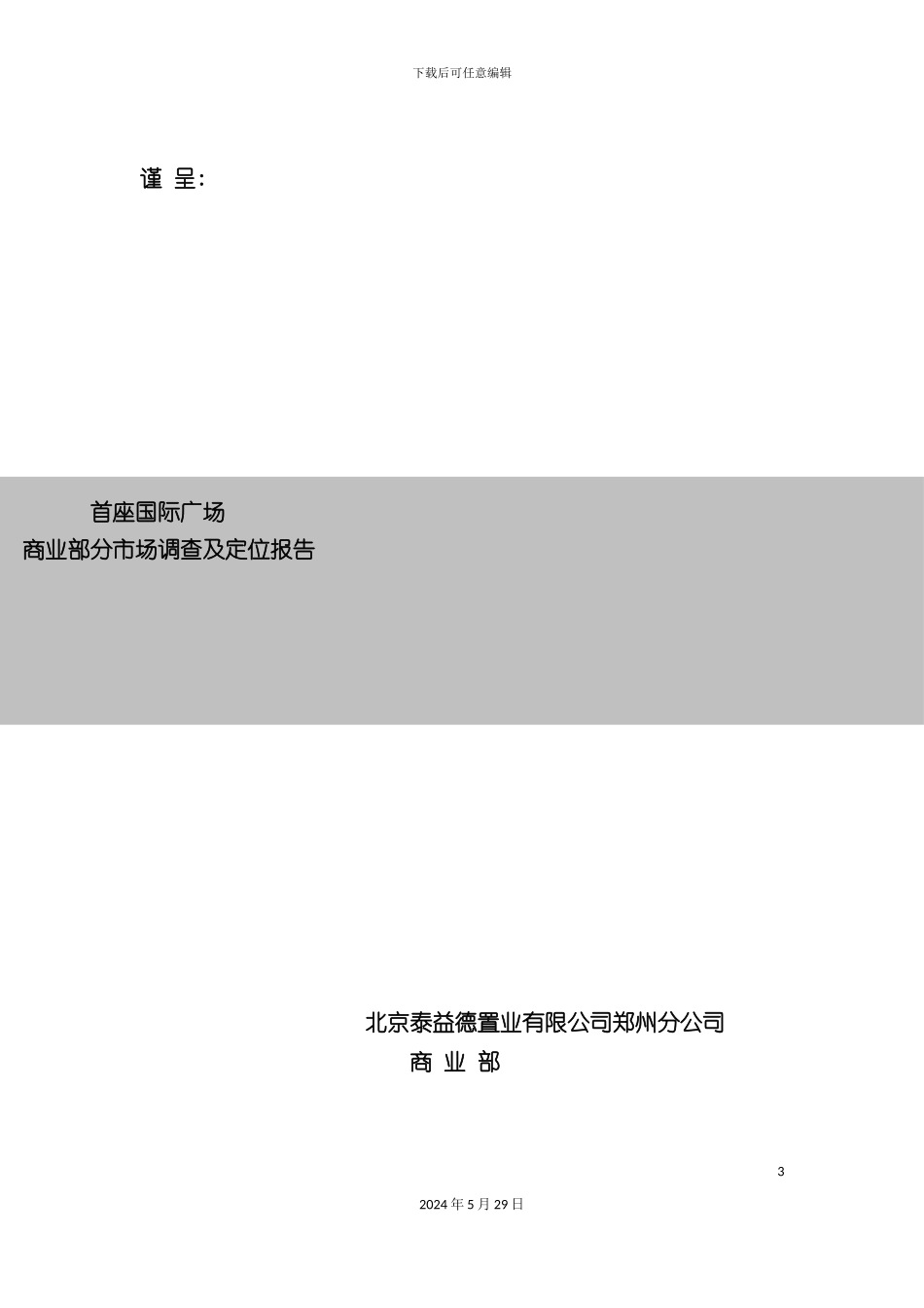 郑州市国际广场项目商业市场调研及战略定位策划报告_第3页