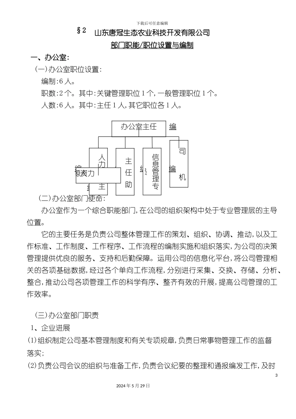 部门职能与职位说明书_第3页